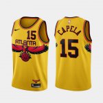 NBA 15 Capela Atlanta Hawks 21-22 City Maillot jaune imprimé